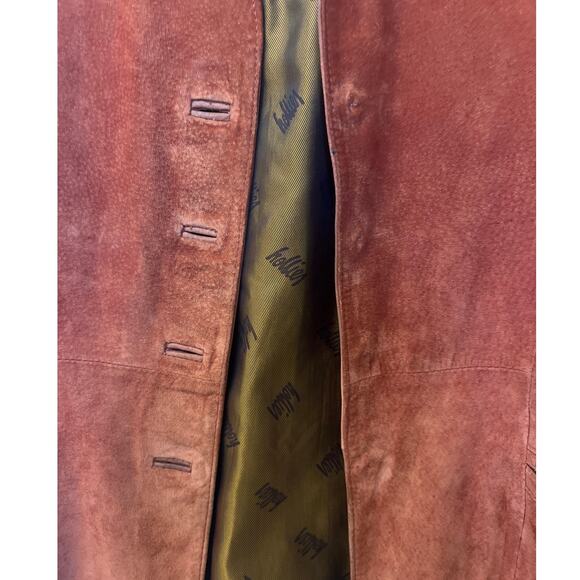Vintage Hollies Burnt Orange Suede Leather Jacket Women's Coat Size 38 8 Boxy - Picture 9 of 12